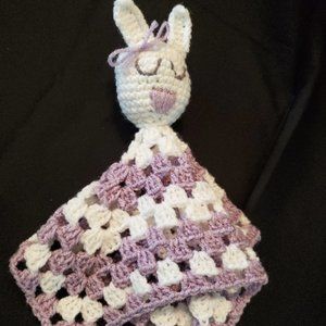 Crochet Lavender Big Nose Bunny Lovey/New
